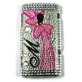 Bowknot Bling Crystals Hard Cases Covers For Sony Ericsson X10i - Rose