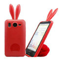 Rabbit Ears Silicone Case Covers For Sony Ericsson X10i - Red