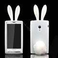 Rabbit Ears Silicone Case Covers For Sony Ericsson X10i - White