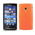 Slim Scrub Mesh Silicone Hard Cases Covers For Sony Ericsson X10i - Orange