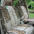 Car Seat Covers Cushion Winter Plush pads Leopard grain suede Eiderdown fabric - Beige
