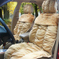 Car Seat Covers Cushion Winter Plush pads Leopard grain suede fabric Eiderdown - Khaki