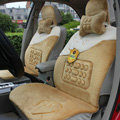 Winter Auto Seat Covers Warm Plush pads Maple Leaf Car Seat Cushion - Yellow