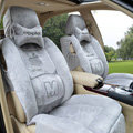 Winter Fleece Auto Seat Covers Warm Plush pads apple Car Seat Cushion - Gray