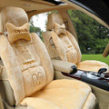 Winter Fleece Auto Seat Covers Warm Plush pads apple Car Seat Cushion - Yellow