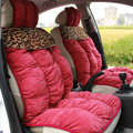 Winter Leopard grain Car Seat Cushion Warm Plush Eiderdown Auto Seat Covers - Red