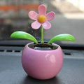 Flip Flap Solar apple Flower solar swinging flower solar toy gift car accessories - Pink