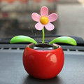 Flip Flap Solar apple Flower solar swinging flower solar toy gift car accessories - Red