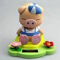 Solar doll pig solar swinging pig solar toy gift car decoration accessories - Blue