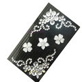Flower 3D bling crystal cases covers for your mobile phone model - Black