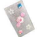 Flower 3D bling crystal cases covers for your mobile phone model - White