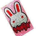 Happy Rabbit bling crystal cases covers for your mobile phone model - Pink