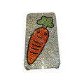 Bling covers Carrot diamond crystal cases for iPhone 4G - White