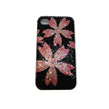 Bling covers Flower diamond crystal cases for iPhone 4G - Pink
