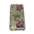 Bling covers Star Strawberry Heart diamond crystal cases for iPhone 4G - Pink