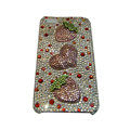 Bling covers Strawberry Heart diamond crystal cases for iPhone 4G - Pink