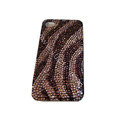 Bling covers Zebra diamond crystal cases for iPhone 4G - Brown