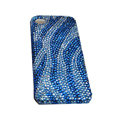 Bling covers Zebra2 diamond crystal cases for iPhone 4G - Blue