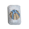Luxury Bling Holster covers Basketball diamond crystal cases for iPhone 4G - White