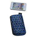 Luxury Bling Holster covers Leopard Grain diamond crystal cases for iPhone 4G - Blue