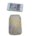 Luxury Bling Holster covers Leopard Grain diamond crystal cases for iPhone 4G - White