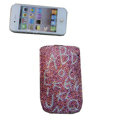 Luxury Bling Holster covers Letter diamond crystal cases for iPhone 4G - Pink