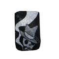Luxury Bling Holster covers Skull Smoke diamond crystal cases for iPhone 4G - Black