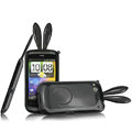 Imak Rabbit covers Bunny cases for HTC Desire S G12 S510e - Black (High transparent screen protector+Sucker)