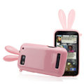 Imak Rabbit covers Bunny cases for Motorola MB525 Defy ME525 - Pink (+High transparent screen protector)