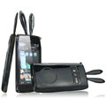 Imak Rabbit covers Bunny cases for Nokia X7 X7-00 - Black (High transparent screen protector+Sucker)
