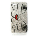 Bling Cat S-warovski crystal diamonds cases covers for iPhone 4G - White