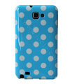 Polka Dot silicone cases covers for Samsung Galaxy Note i9220 N7000 - Blue
