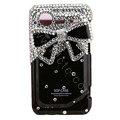 Bling Black bowknot crystals diamond cases covers for HTC Incredible S S710e G11 - Black