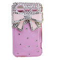 Bling Pink bowknot crystals diamond cases covers for HTC Incredible S S710e G11 - Rose