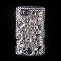 Bling big Point crystals diamond cases covers for HTC Salsa G15 C510e - White