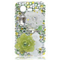Bling flower S-warovski crystals diamond cases covers for HTC Incredible S S710D S710E G11 - Green