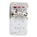 White bowknot bling crystals diamond cases covers for HTC Incredible S S710e G11 - White