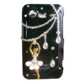 Ballet girl bling crystals diamonds cases covers for HTC Incredible S S710e G11 - Black