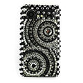 Bling Round crystals cases diamond covers for HTC Incredible S S710e G11 - Black