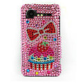 Bling Strawberry Cake crystals cases diamond covers for HTC Incredible S S710e G11 - Pink