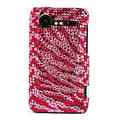 Bling Zebra crystals cases diamond covers for HTC Incredible S S710e G11 - Red