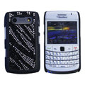 Bling zebra crystals cases diamond covers for Blackberry 9700 - Black