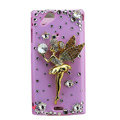 Bling Angel crystals cases diamond covers for Sony Ericsson Xperia Arc LT15I X12 LT18i - Pink
