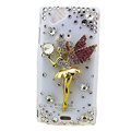 Bling Angel crystals cases diamond covers for Sony Ericsson Xperia Arc LT15I X12 LT18i - White