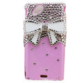 Bling Bowknot crystals cases covers for Sony Ericsson Xperia Arc LT15I X12 LT18i - Pink