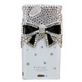 Bling Bowknot crystals cases covers for Sony Ericsson Xperia Arc LT15I X12 LT18i - White