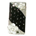 Bling Camellia crystals cases covers for Sony Ericsson Xperia Arc LT15I X12 LT18i - Black