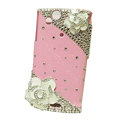 Bling Camellia crystals cases covers for Sony Ericsson Xperia Arc LT15I X12 LT18i - Pink
