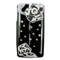 Bling Camellia crystals cases diamond covers for Sony Ericsson Xperia Arc LT15I X12 LT18i - Black