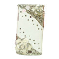 Bling Camellias crystals cases covers for Sony Ericsson Xperia Arc LT15I X12 LT18i - White